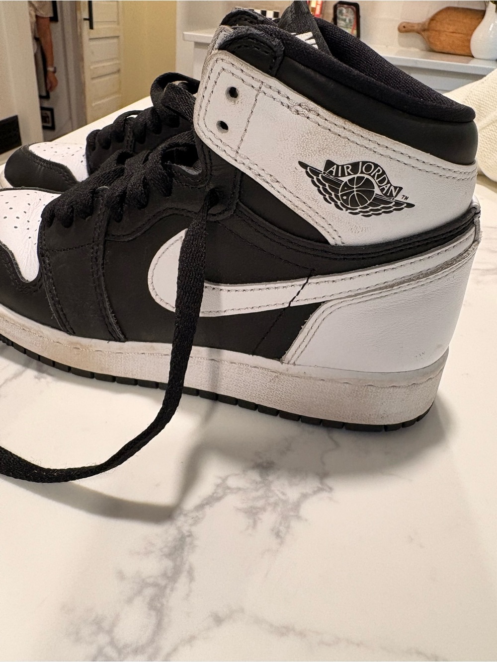 Nike Kids Black and White Air Jordan High-Top Sneakers